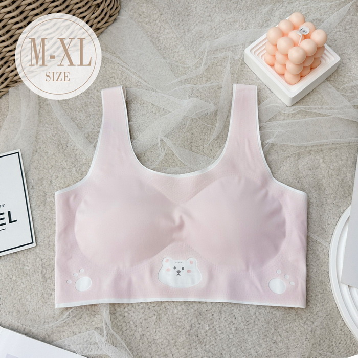 學生胸衣【櫻花貝貝】可愛小熊無鋼圈少女內衣 M-XL'' (粉)-【2109】
