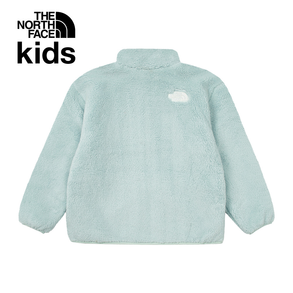 The North Face北面兒童綠色防潑水舒適保暖兩面穿立領抓絨外套｜8A3F0O2