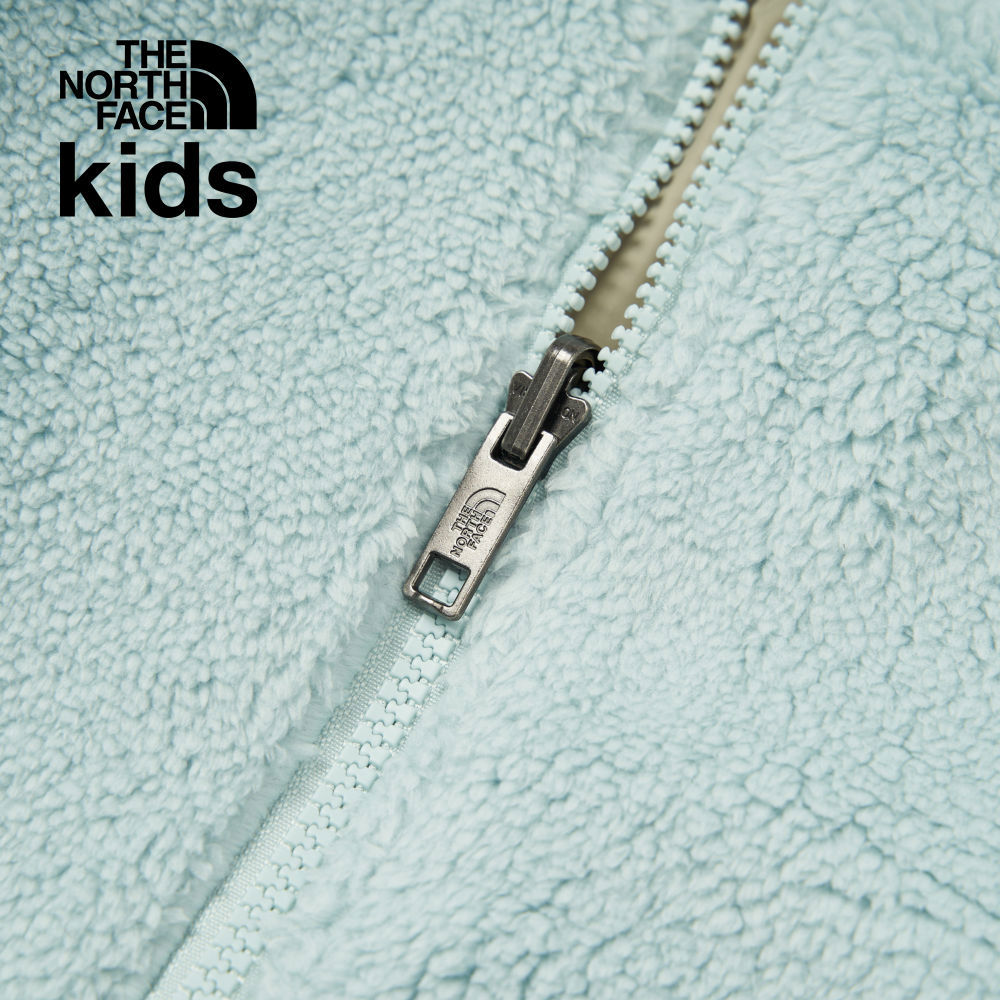 The North Face北面兒童綠色防潑水舒適保暖兩面穿立領抓絨外套｜8A3F0O2