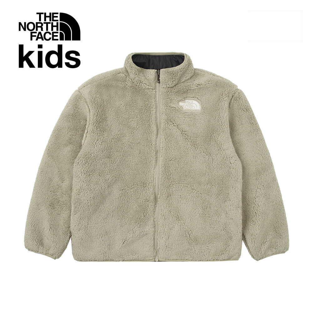The North Face北面兒童綠色防潑水舒適保暖兩面穿抓絨外套｜8A3F5IF｜防潑