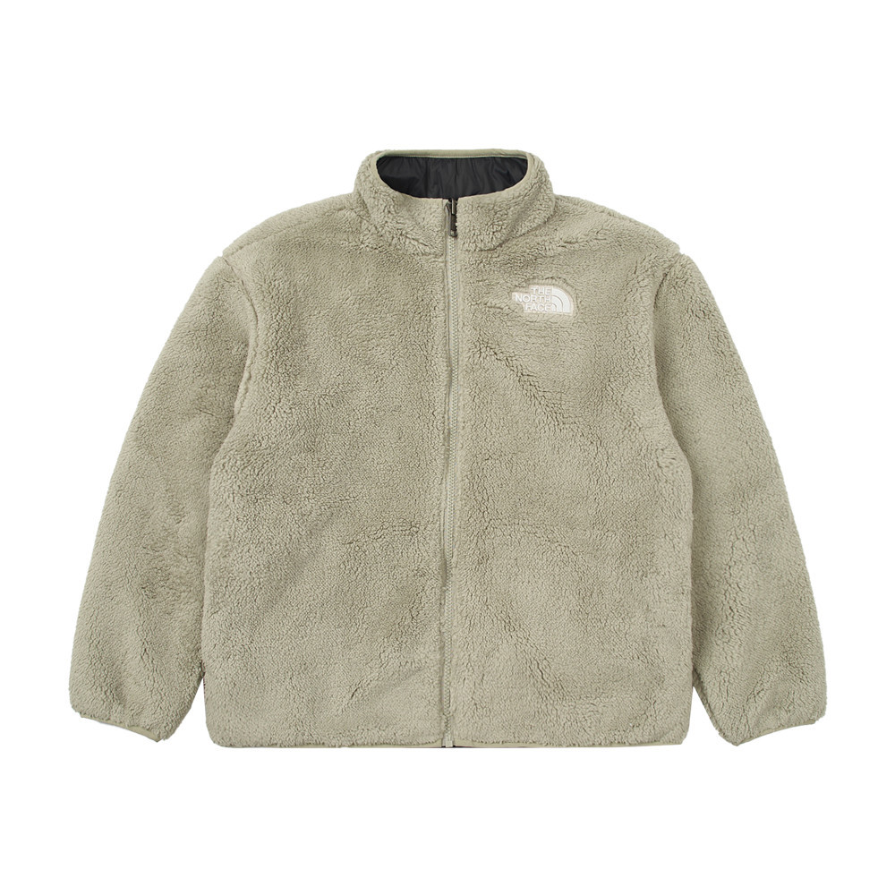 The North Face北面兒童綠色防潑水舒適保暖兩面穿抓絨外套｜8A3F5IF