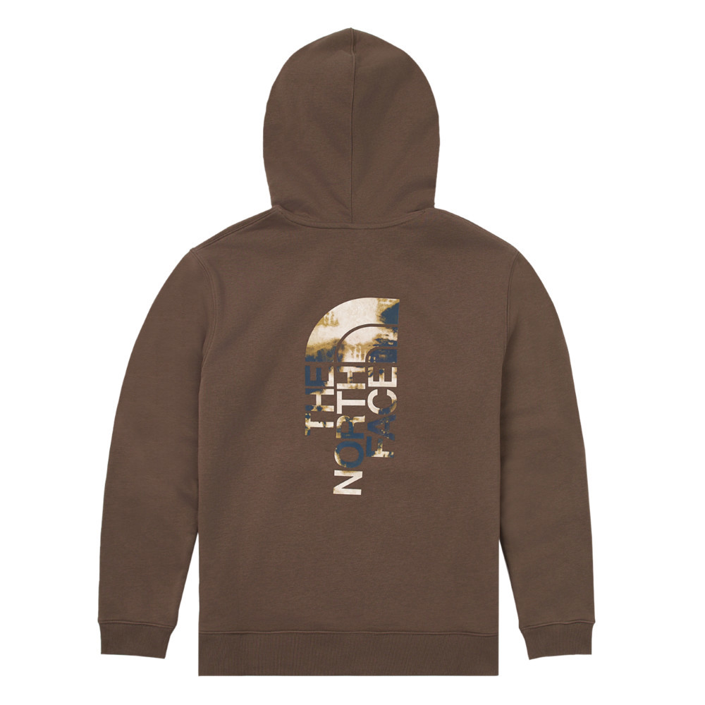 【10/24 00點週末限定】The North Face北面女款棕色舒適透氣大尺寸迷彩油墨印花長袖帽T｜8ASX1OI