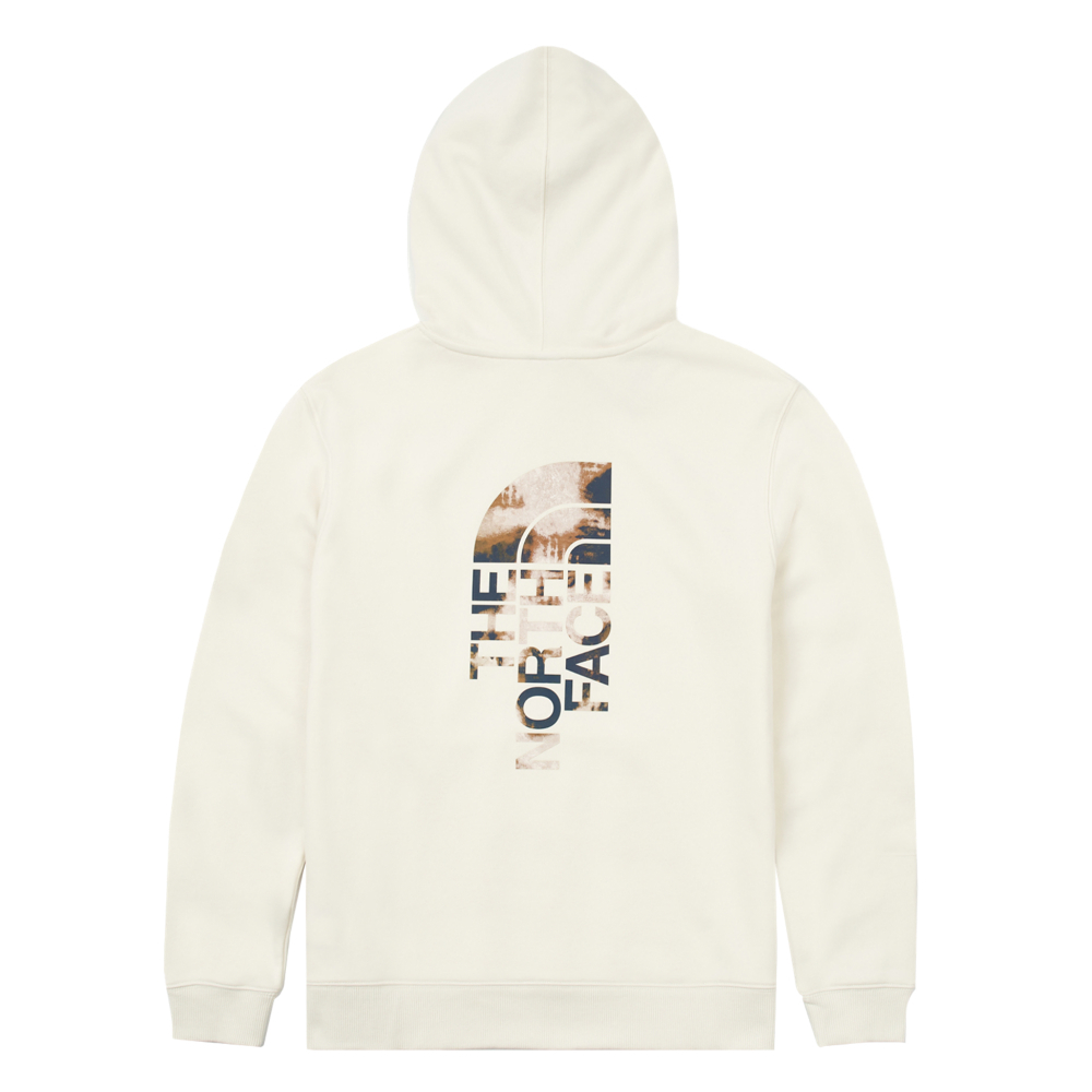 【10/24 00點週末限定】The North Face北面女款米白色舒適透氣大尺寸迷彩油墨印花長袖帽T｜8ASXQLI