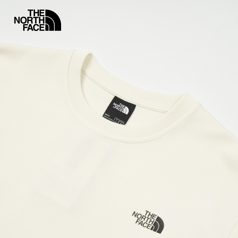 【10/25 12點週末限定】The North Face北面男款米白色背部山峰印花設計長袖大學T｜8AT9QLI