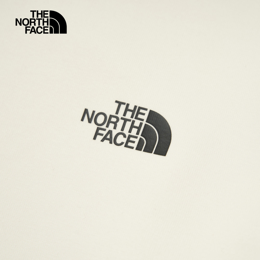 【10/25 12點週末限定】The North Face北面男款米白色背部山峰印花設計長袖大學T｜8AT9QLI