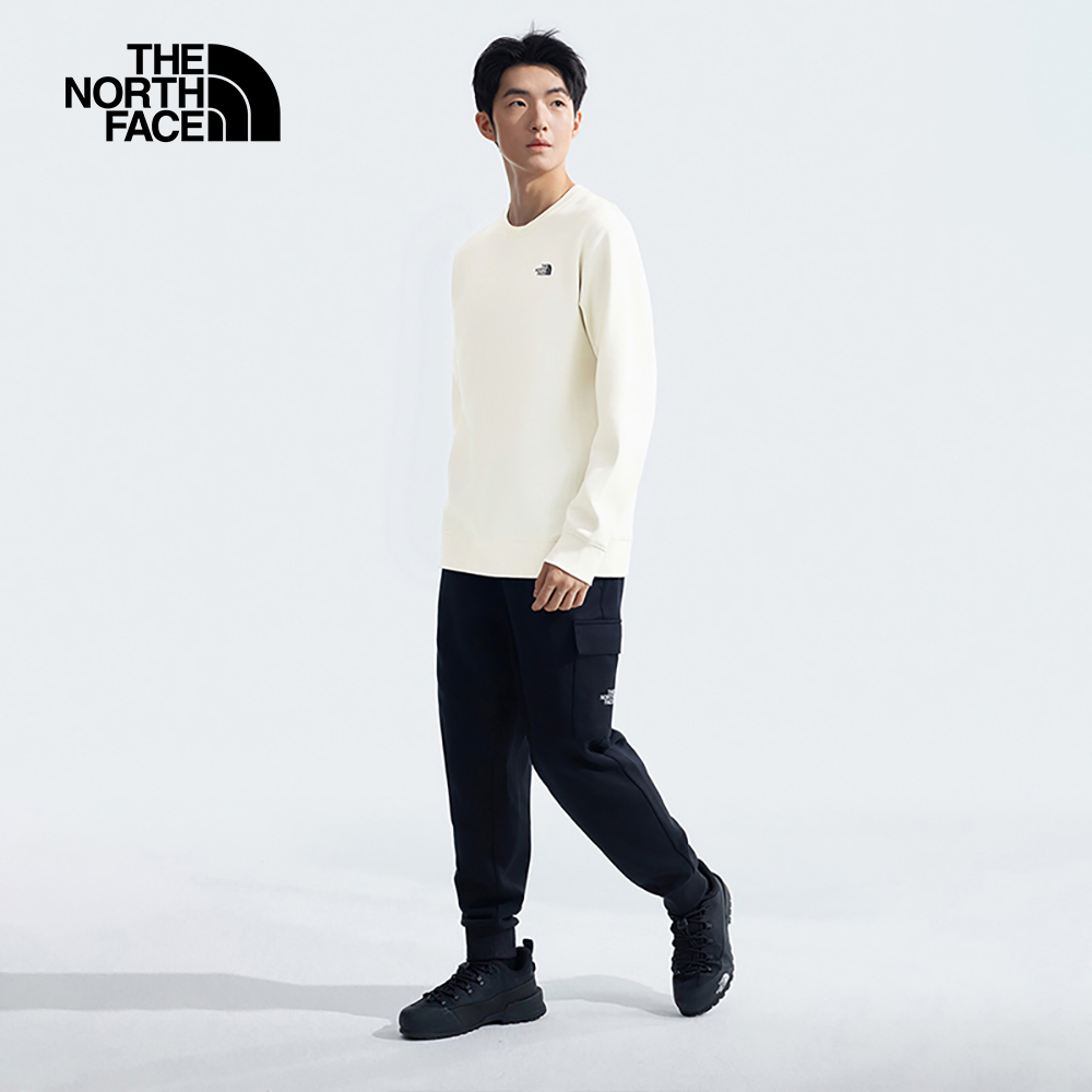 【10/25 12點週末限定】The North Face北面男款米白色背部山峰印花設計長袖大學T｜8AT9QLI
