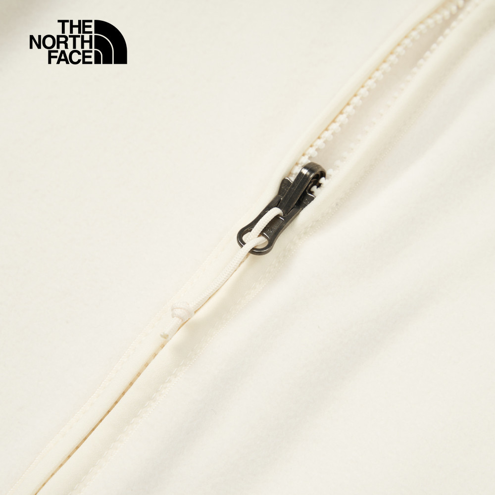 The North Face北面女款米白色保暖舒適休閒立領抓絨外套｜88RQQLI