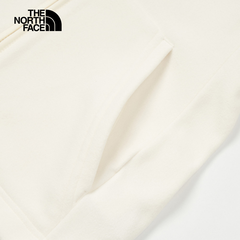 The North Face北面女款米白色保暖舒適休閒立領抓絨外套｜88RQQLI