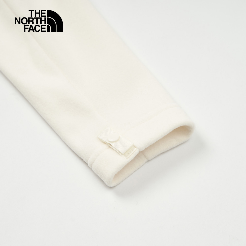 The North Face北面女款米白色保暖舒適休閒立領抓絨外套｜88RQQLI