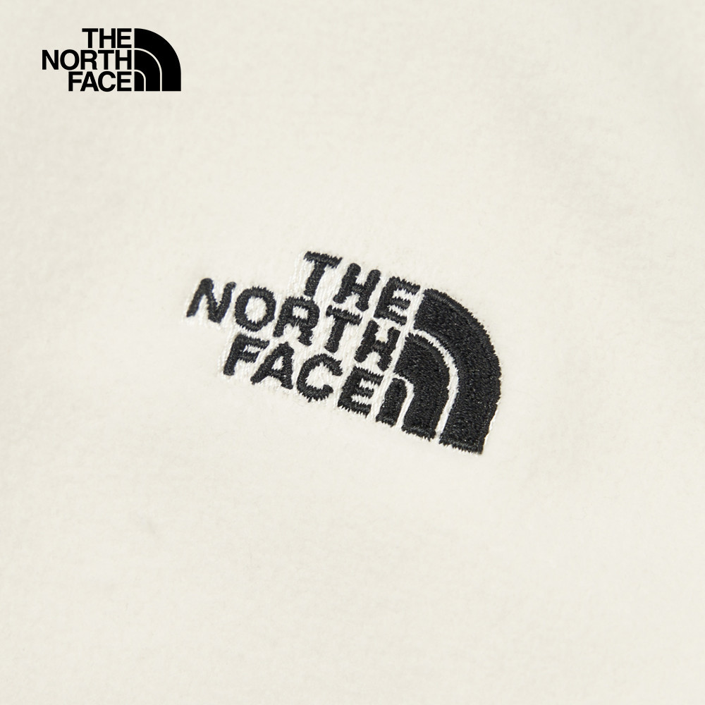 The North Face北面女款米白色保暖舒適休閒立領抓絨外套｜88RQQLI