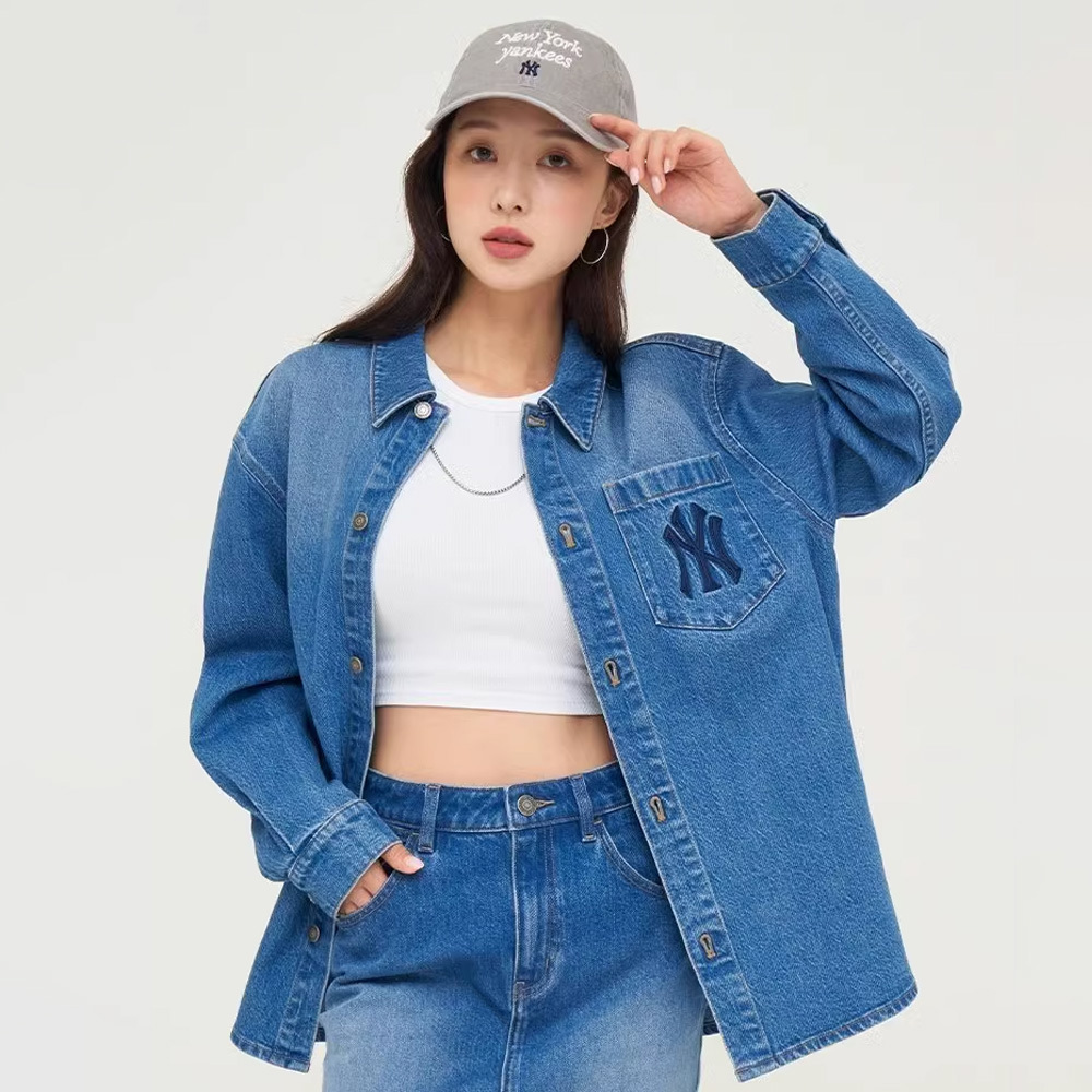 MLB Korea MLB 牛仔丹寧襯衫 Varsity系列 紐約洋基隊 (3ADRV0144-50INS)｜