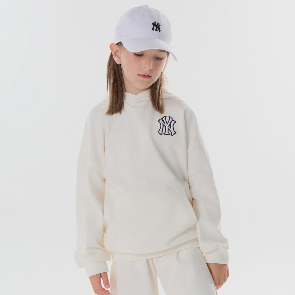 MLB KIDS 小Logo帽T 童裝 紐約洋基隊 (7AHDB0144-50CRS)