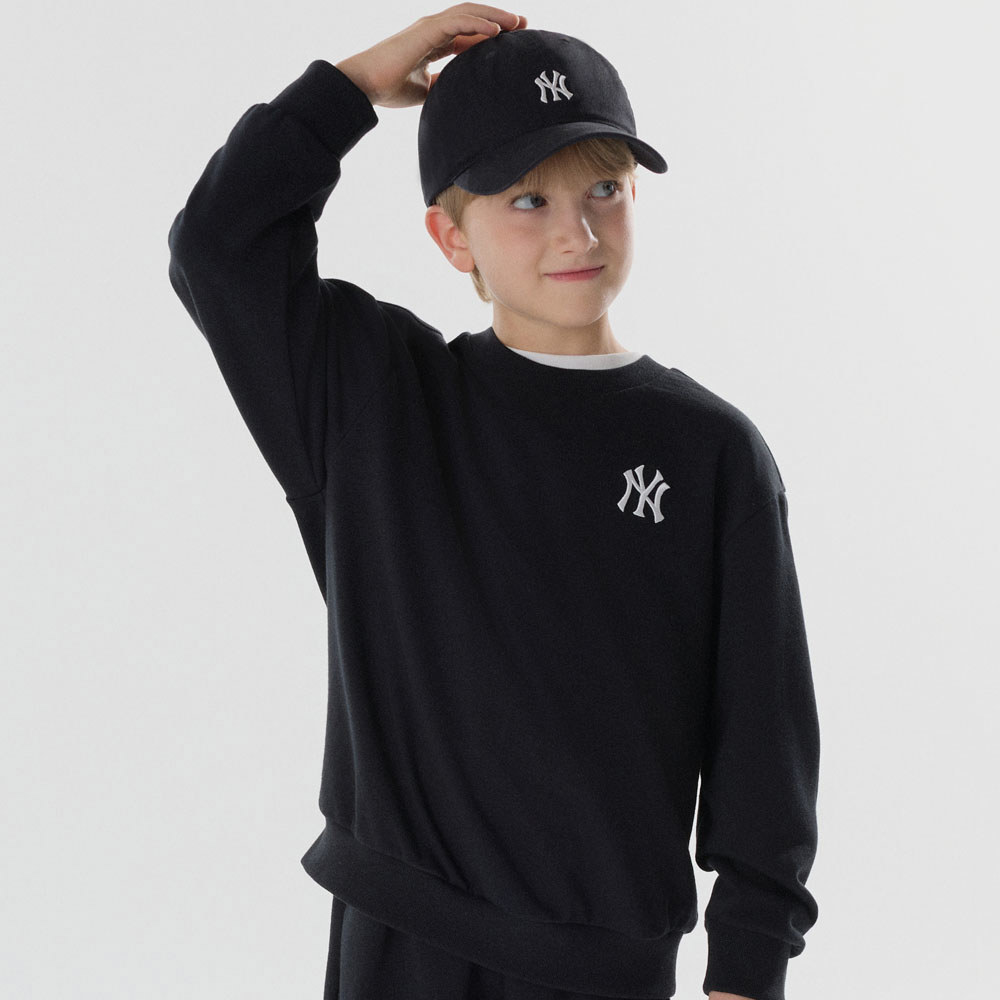 MLB KIDS 小Logo大學T 童裝 紐約洋基隊 (7AMTB0344-50BKS)