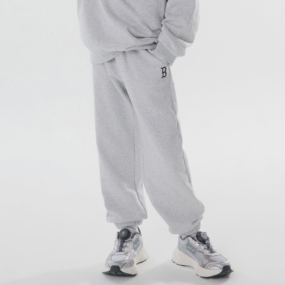 MLB KIDS 小Logo運動褲 休閒長褲 童裝 波士頓紅襪隊 (7APTB0344-43MGL)