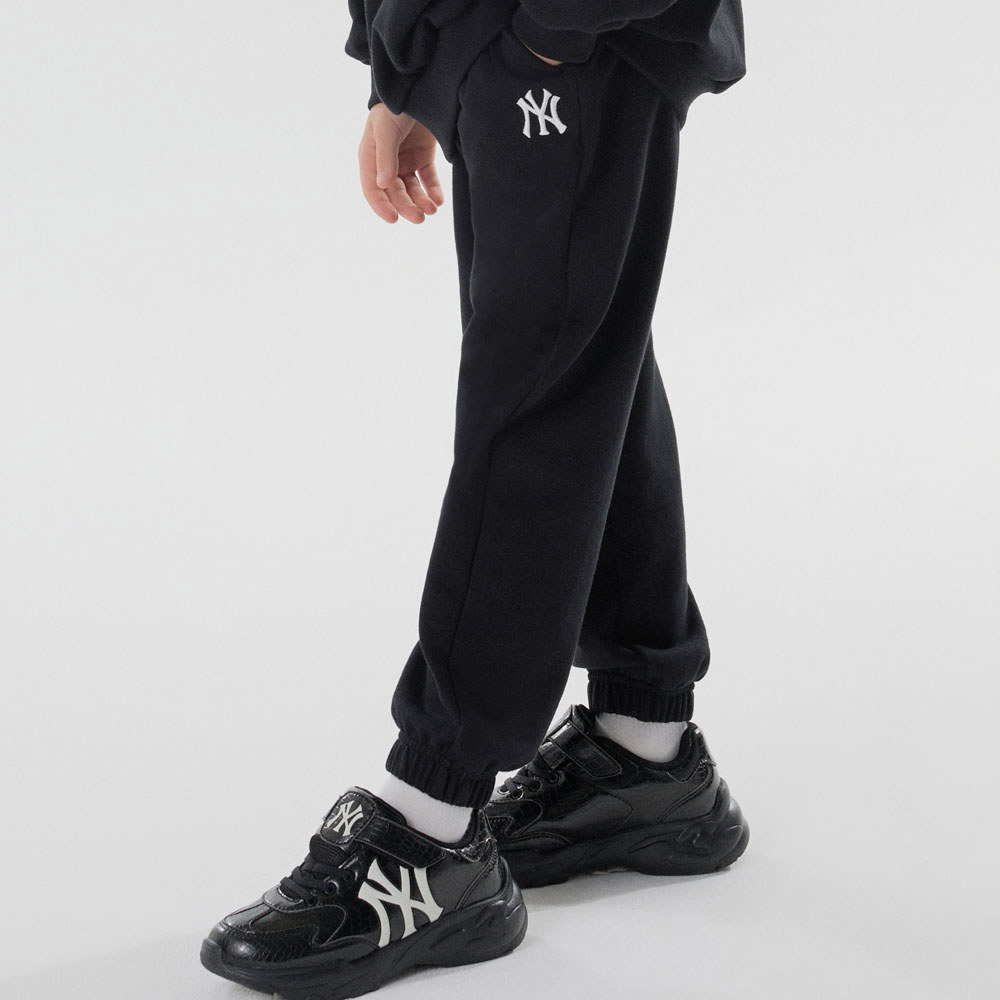 MLB KIDS 小Logo運動褲 休閒長褲 童裝 紐約洋基隊 (7APTB0344-50BKS)