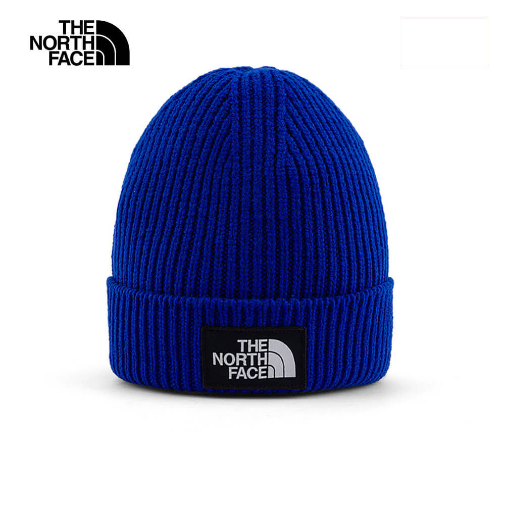 【10/26 00點限時搶購】The North Face北面男女款藍色LOGO布標保暖針織毛帽