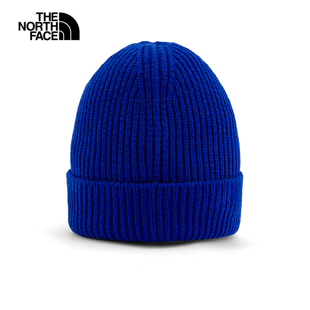 【10/26 00點限時搶購】The North Face北面男女款藍色LOGO布標保暖針織毛帽｜3FJXCZ6
