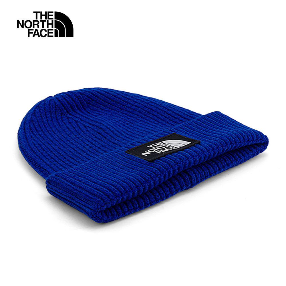 【10/26 00點限時搶購】The North Face北面男女款藍色LOGO布標保暖針織毛帽｜3FJXCZ6