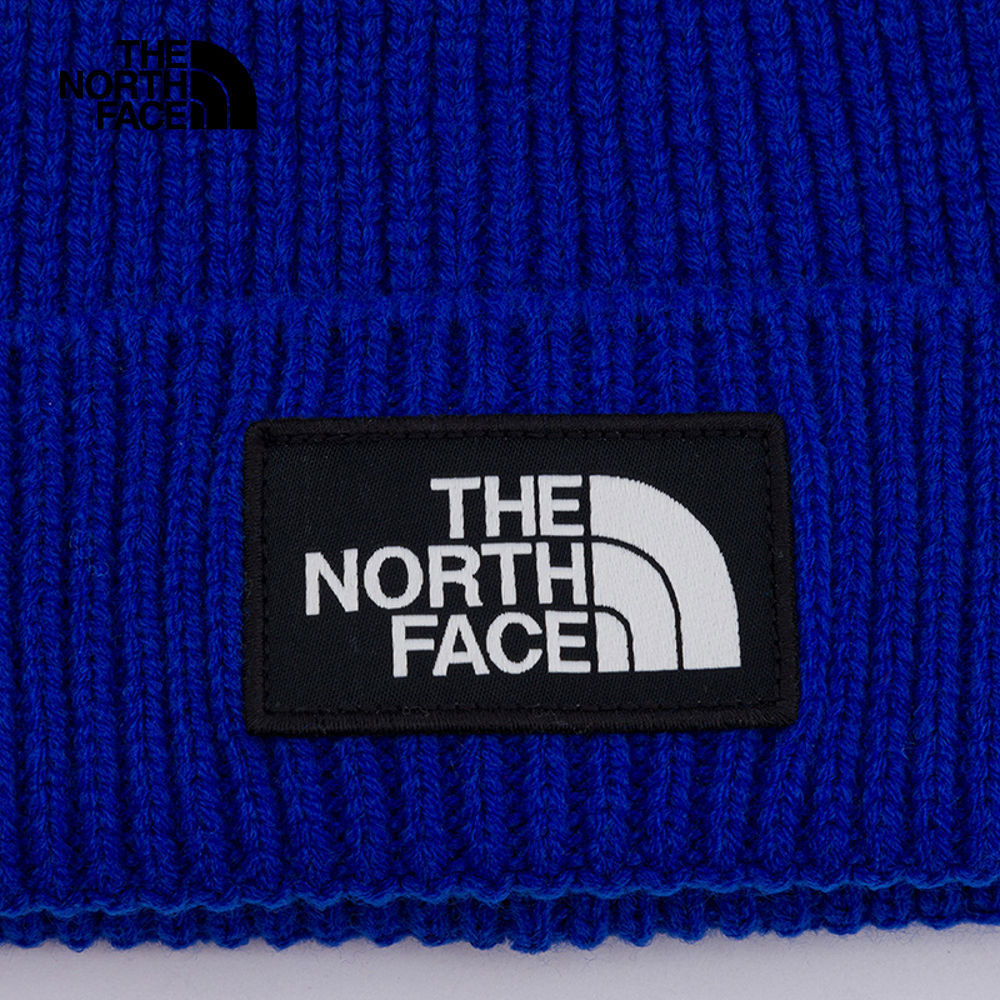 【10/26 00點限時搶購】The North Face北面男女款藍色LOGO布標保暖針織毛帽｜3FJXCZ6