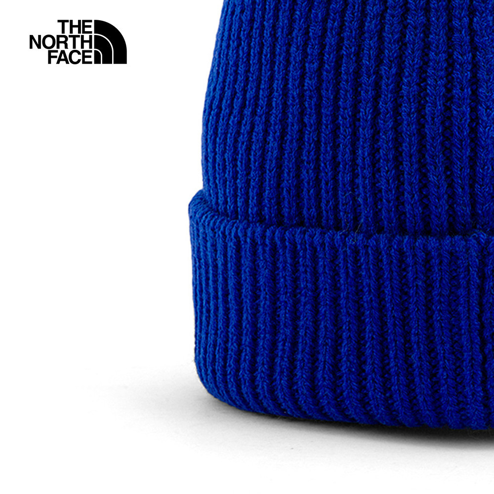 【10/26 00點限時搶購】The North Face北面男女款藍色LOGO布標保暖針織毛帽｜3FJXCZ6