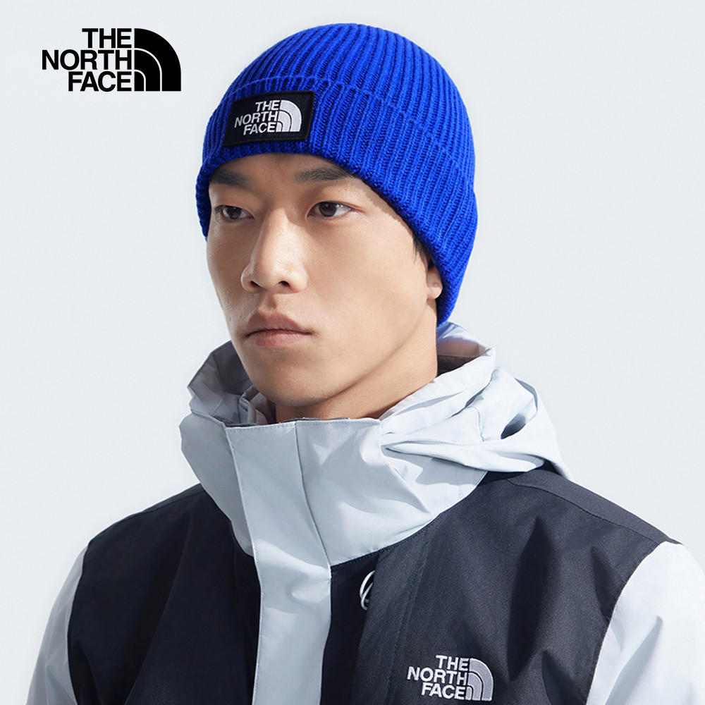 【10/26 00點限時搶購】The North Face北面男女款藍色LOGO布標保暖針織毛帽｜3FJXCZ6