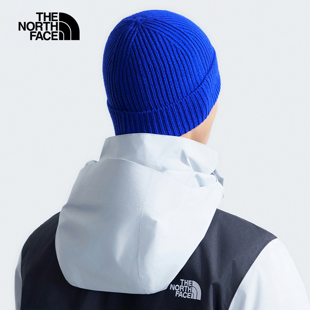 【10/26 00點限時搶購】The North Face北面男女款藍色LOGO布標保暖針織毛帽｜3FJXCZ6