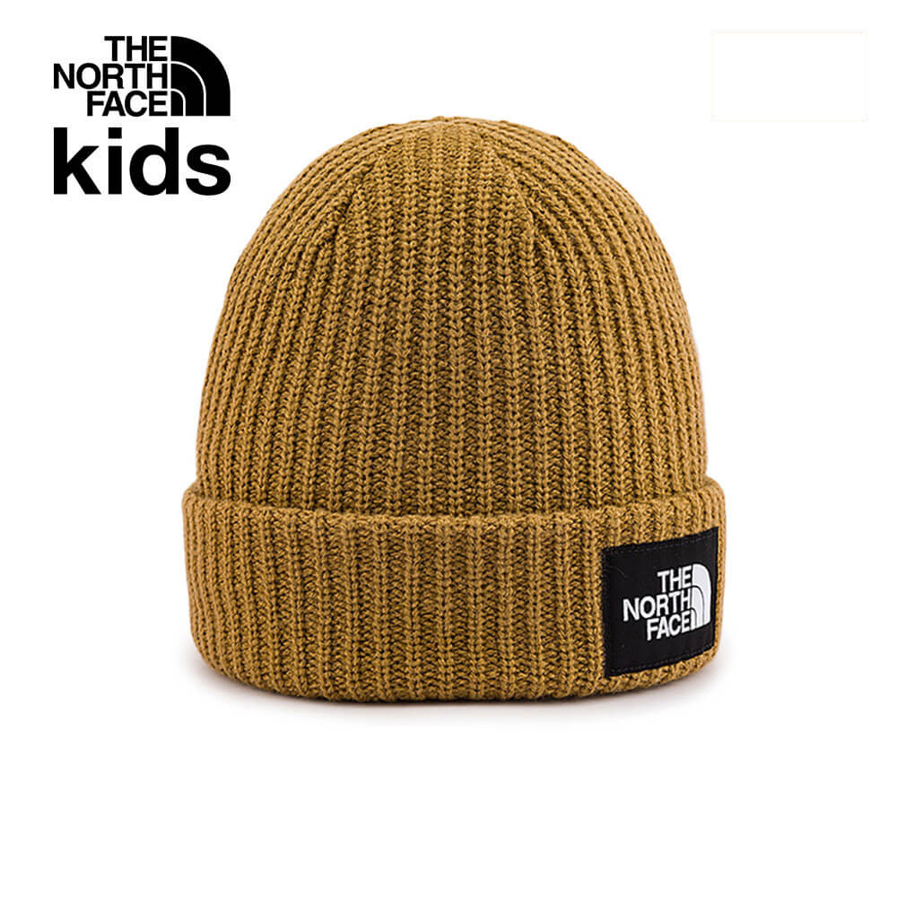 The North Face北面兒童棕色舒適保暖LOGO布標毛帽｜7WG8173