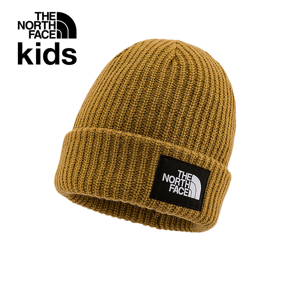 The North Face北面兒童棕色舒適保暖LOGO布標毛帽｜7WG8173
