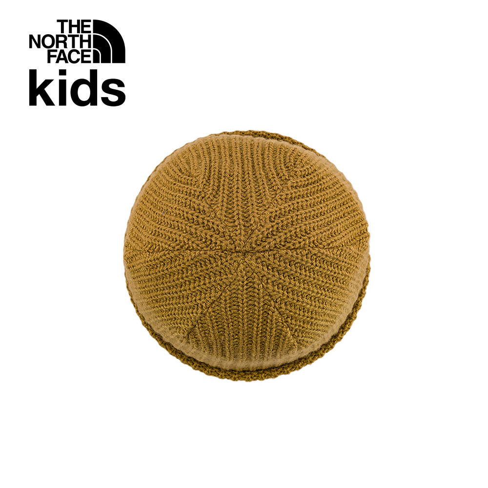 The North Face北面兒童棕色舒適保暖LOGO布標毛帽｜7WG8173