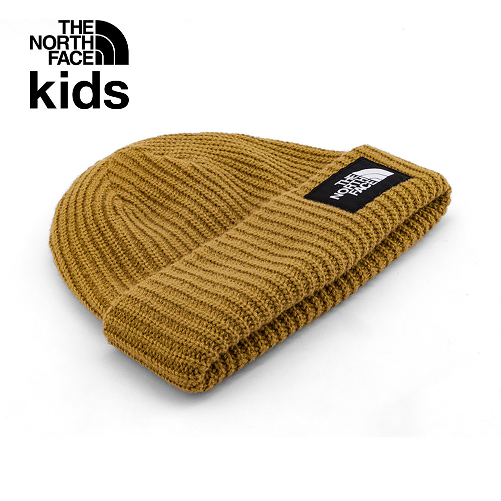 The North Face北面兒童棕色舒適保暖LOGO布標毛帽｜7WG8173
