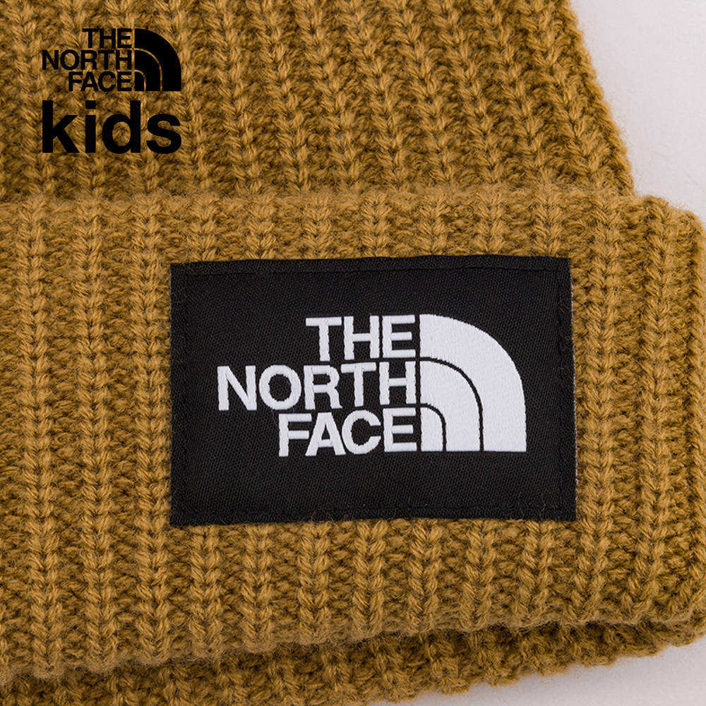 The North Face北面兒童棕色舒適保暖LOGO布標毛帽｜7WG8173