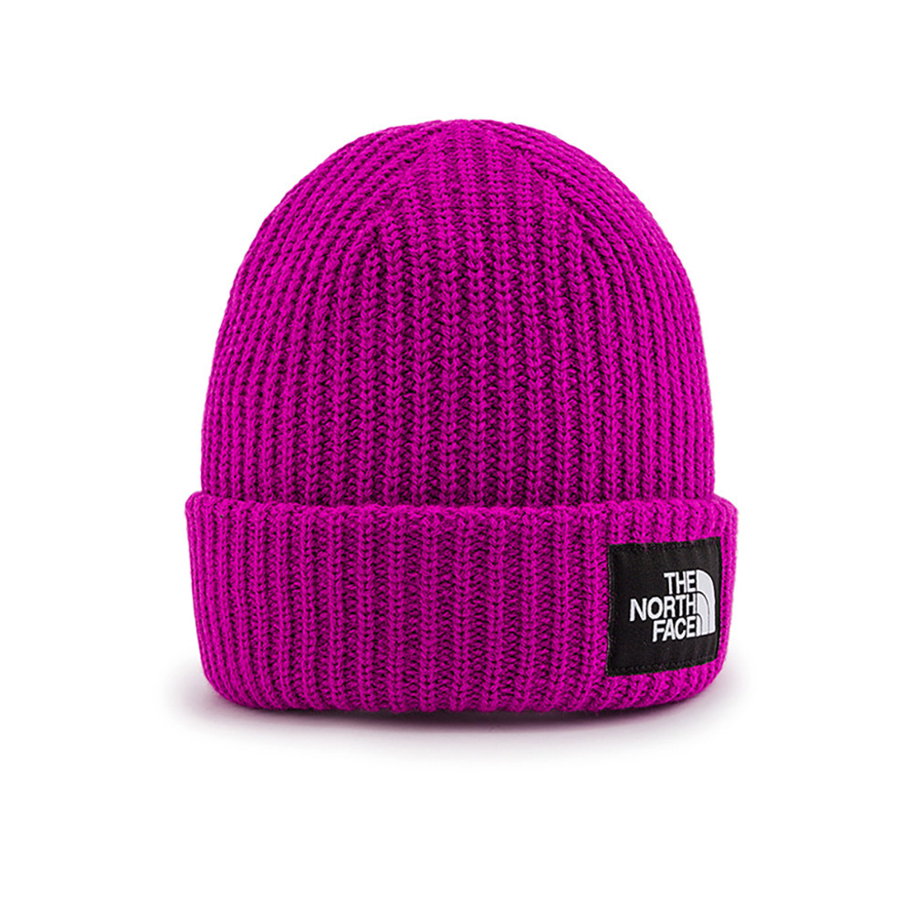 The North Face北面兒童紫色舒適保暖LOGO布標毛帽｜7WG81I7