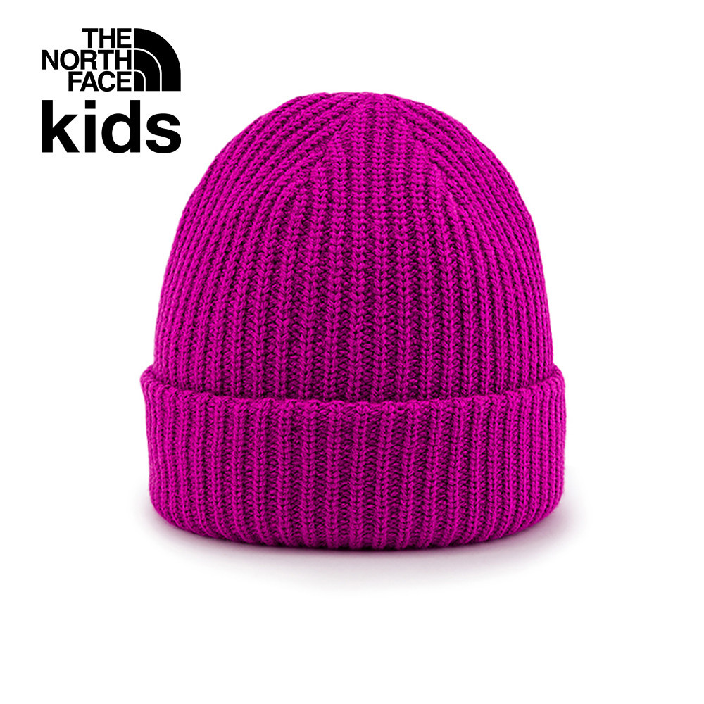 The North Face北面兒童紫色舒適保暖LOGO布標毛帽｜7WG81I7
