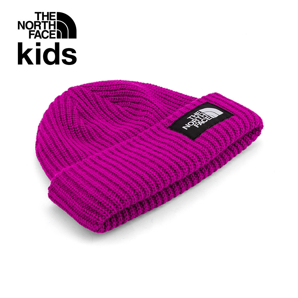 The North Face北面兒童紫色舒適保暖LOGO布標毛帽｜7WG81I7