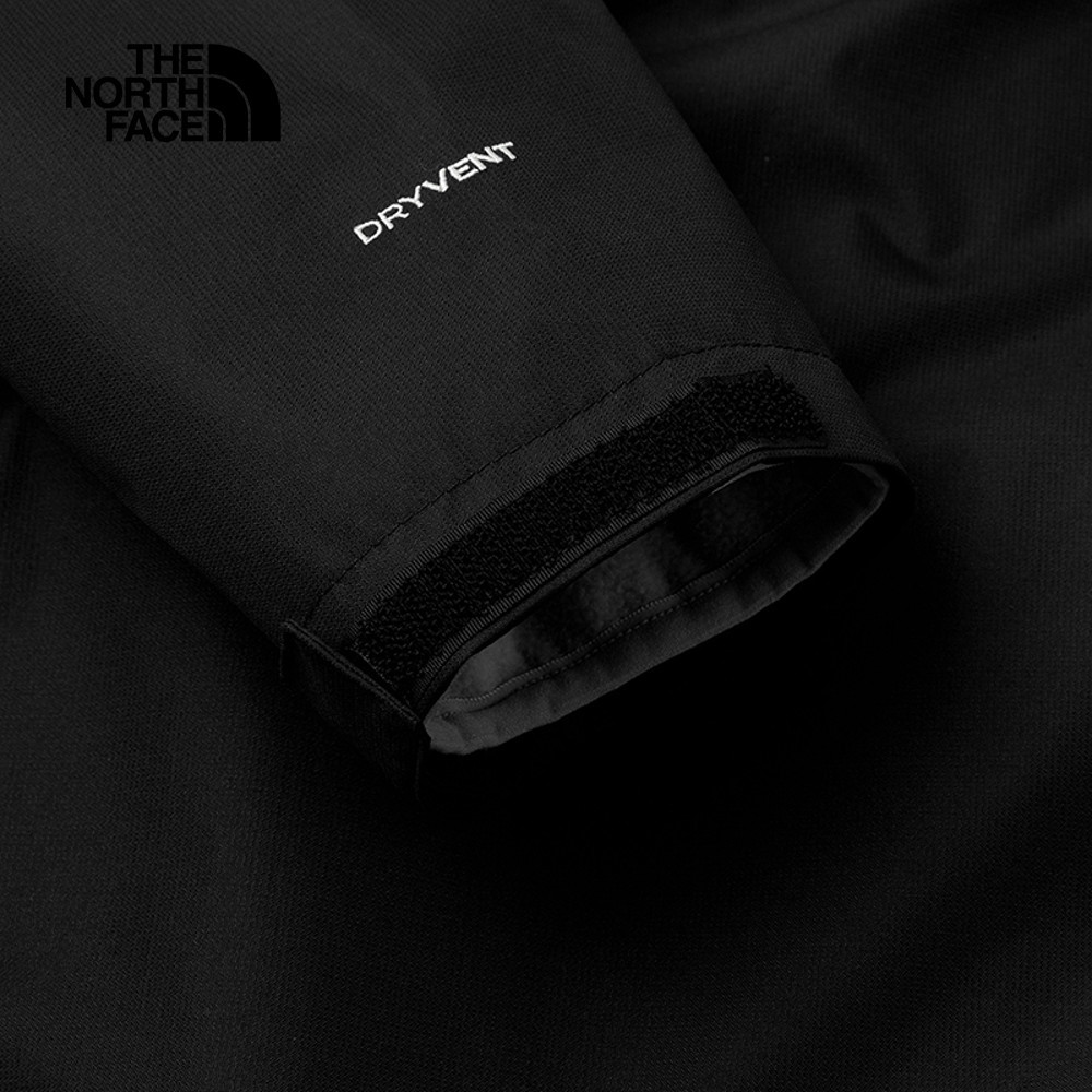 The North Face北面女款黑色防水透氣保暖連帽抓絨內裡三合一外套｜88RY7O1