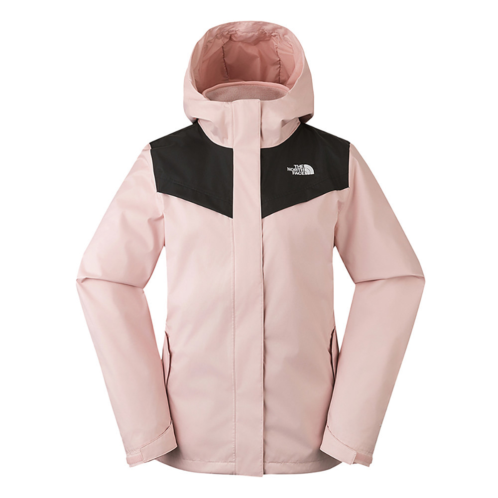 【10/27 12點限時搶購】The North Face北面女款粉紅色防水透氣保暖連帽抓絨內裡三合一外套｜88RYHZI