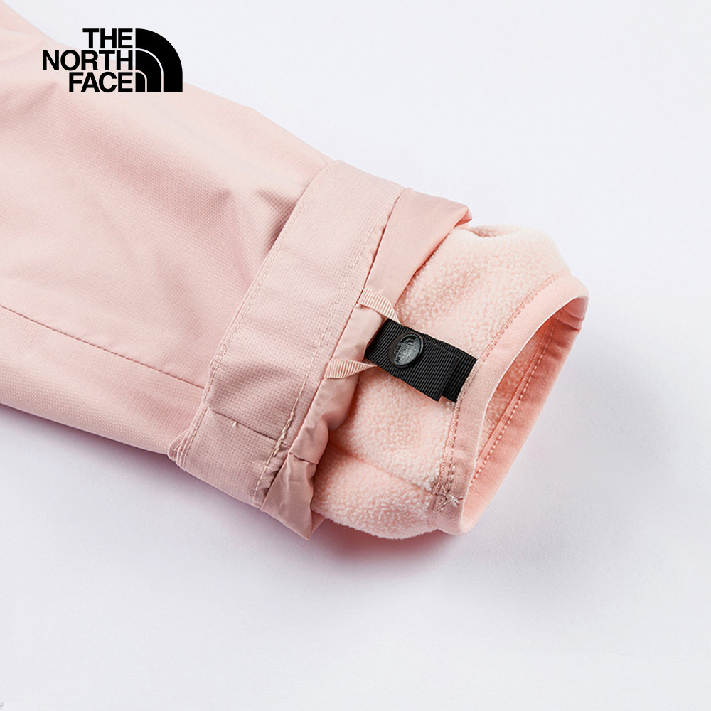 【10/27 12點限時搶購】The North Face北面女款粉紅色防水透氣保暖連帽抓絨內裡三合一外套｜88RYHZI