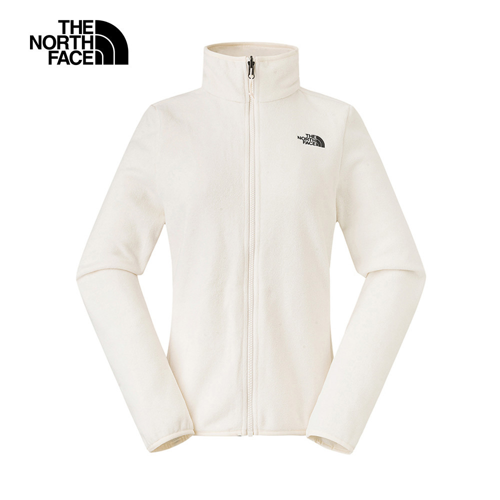 【10/24 00點週末限定】The North Face北面女款米白色防水透氣保暖連帽抓絨內裡三合一外套｜88RYROU