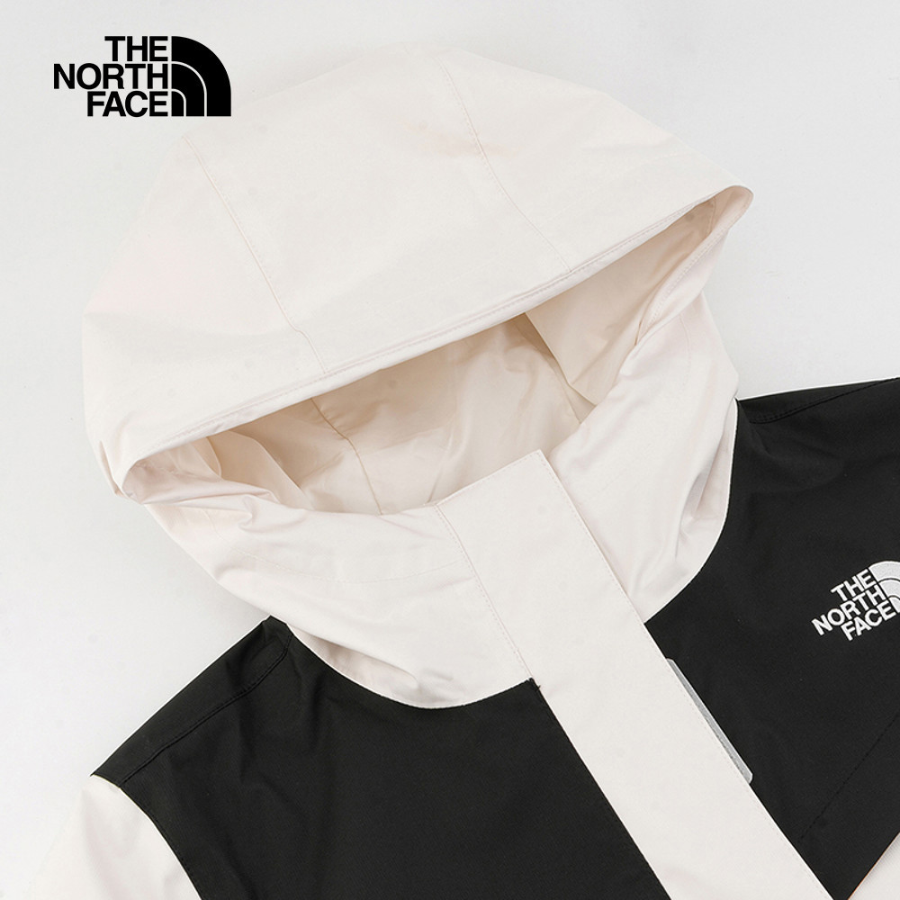 【10/24 00點週末限定】The North Face北面女款米白色防水透氣保暖連帽抓絨內裡三合一外套｜88RYROU