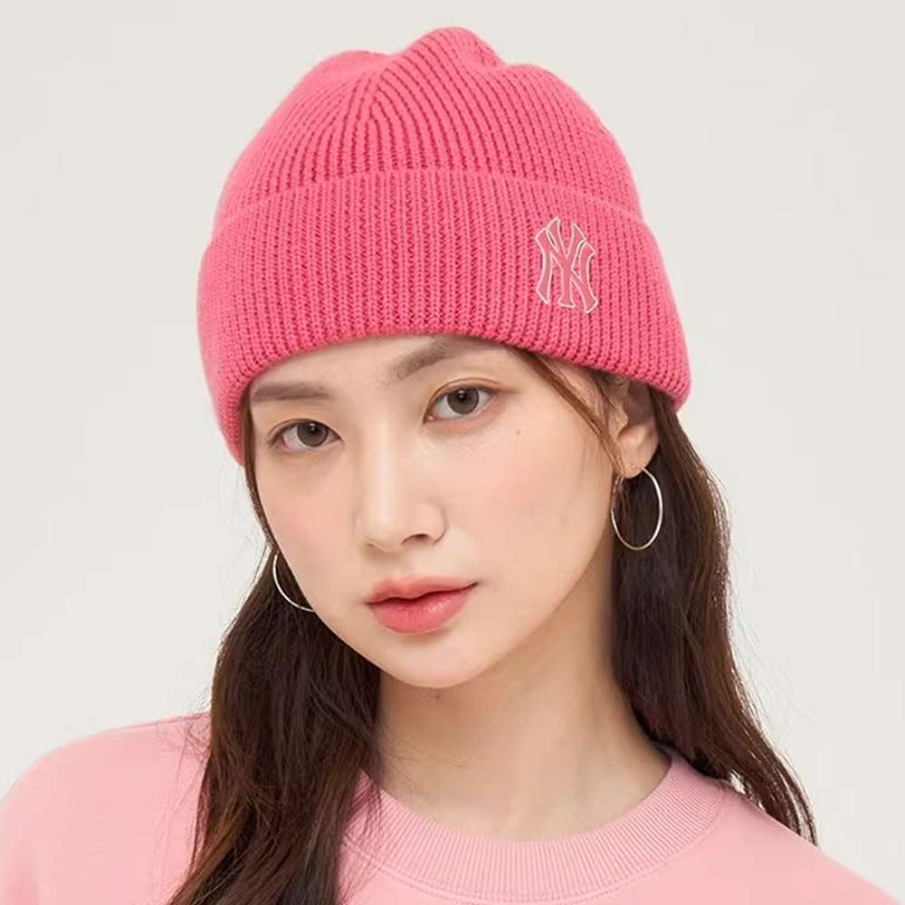 MLB 小Logo針織毛帽 紐約洋基隊 (3ABNBM146-50PKD)