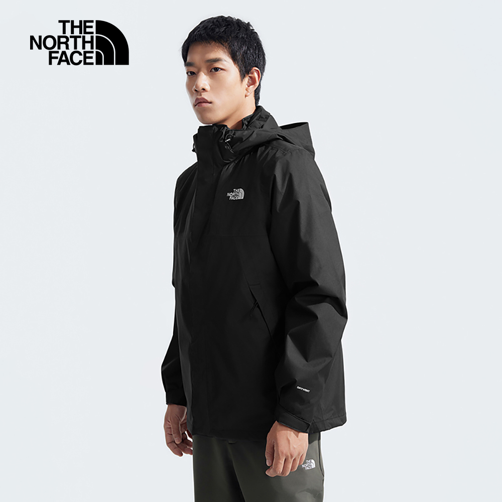 【10/27 12點限時搶購】The North Face北面男款黑色防水透氣可拆卸連帽鋪棉內裡三合一外套｜8DNCJK3