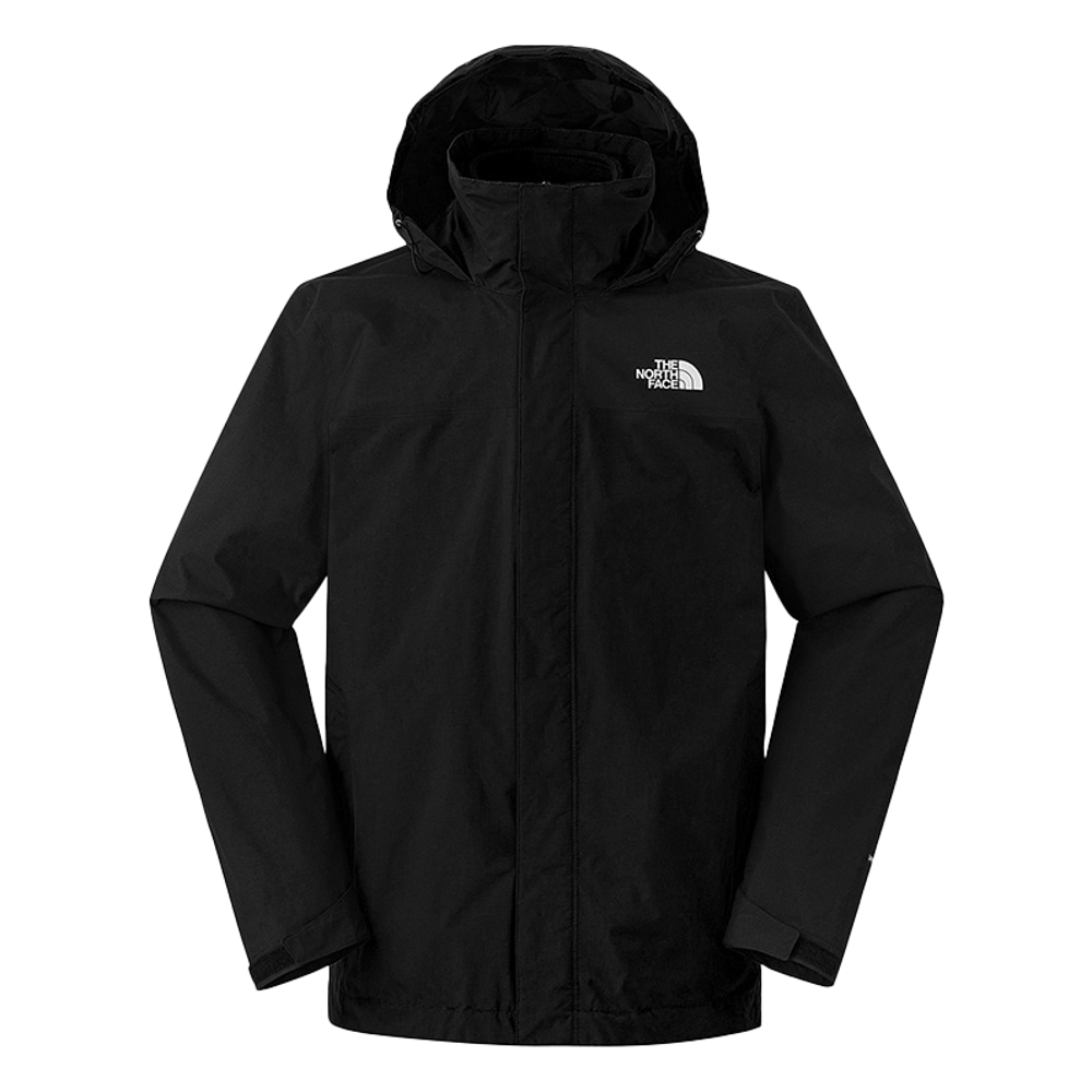 【10/24 00點週末限定】The North Face北面男款黑色防水透氣可調節可收納連帽抓絨內裡三合一外套｜8DNJKX7