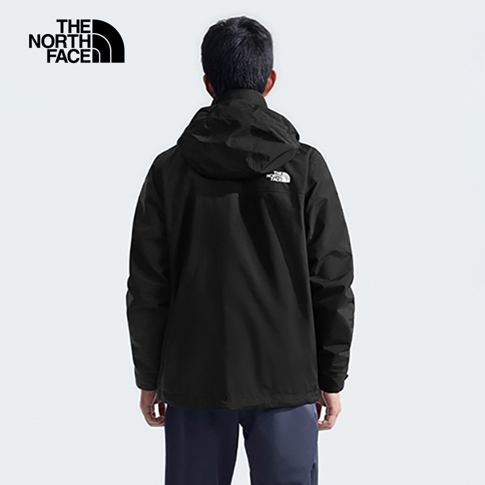 【10/24 00點週末限定】The North Face北面男款黑色防水透氣可調節可收納連帽抓絨內裡三合一外套｜8DNJKX7
