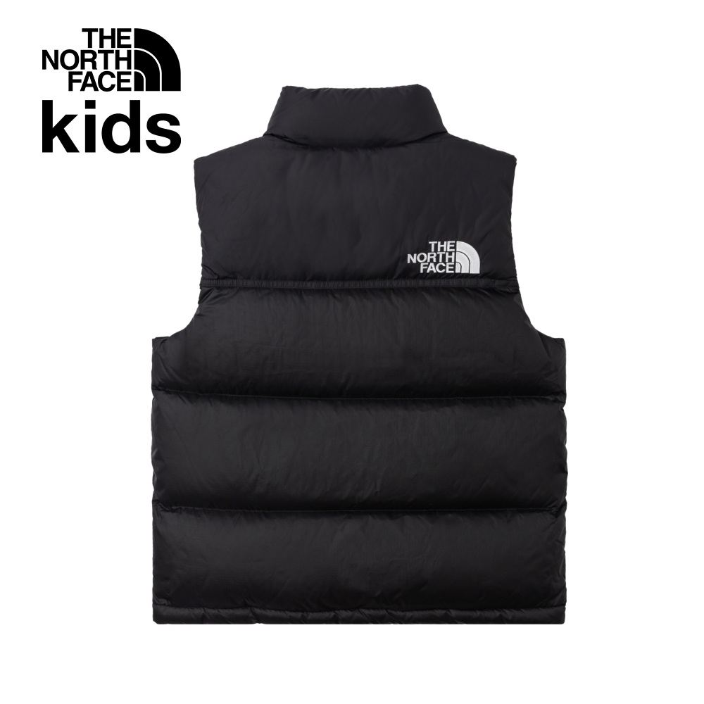 【經典ICON】Nuptse兒童黑色DWR防潑水羽絨背心｜8A4BJK3 700蓬鬆度