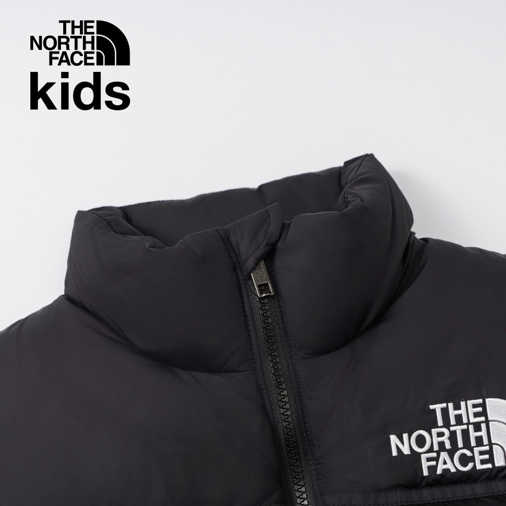 【經典ICON】Nuptse兒童黑色DWR防潑水羽絨背心｜8A4BJK3 700蓬鬆度