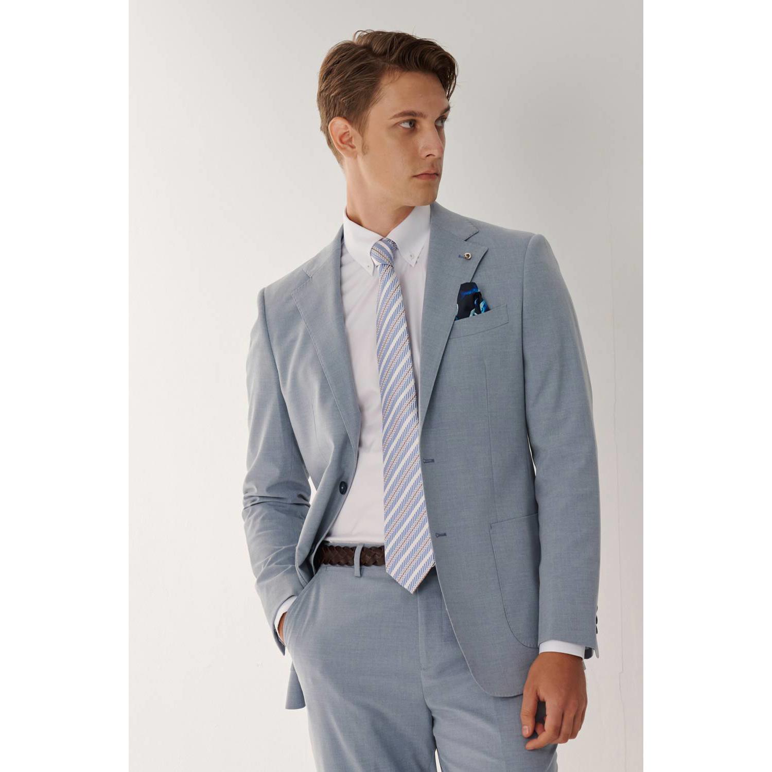 SST&C 經典款 天藍素面裁縫西裝外套｜00012408010 (outlet)