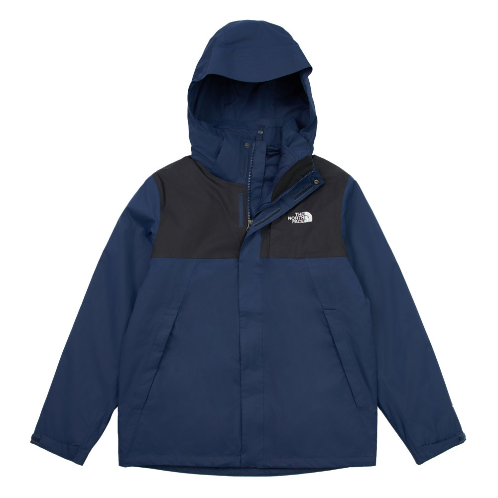The North Face北面男款藍色DryVent防水透氣保暖連帽鋪棉內裡三合一外套｜8DNC8K2