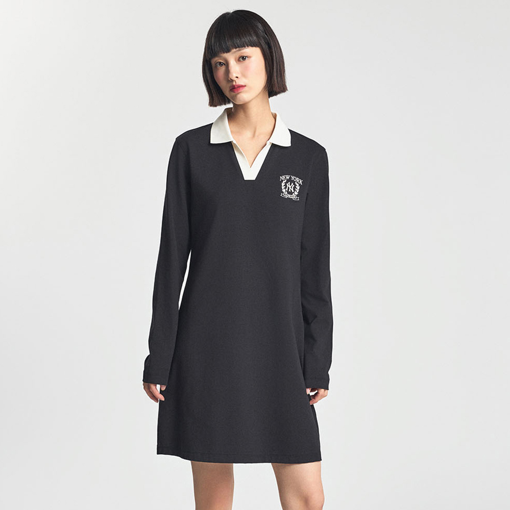 MLB 連身裙 洋裝 長版上衣 Varsity系列 紐約洋基隊 (3FOPV0144-50BKS)｜舒
