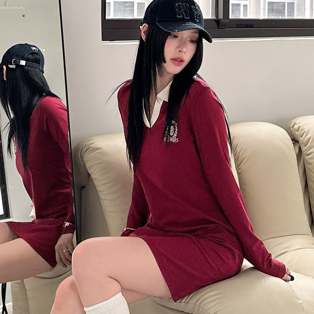 MLB Korea MLB 連身裙 洋裝 長版上衣 Varsity系列 波士頓紅襪隊 (3FOPV0144