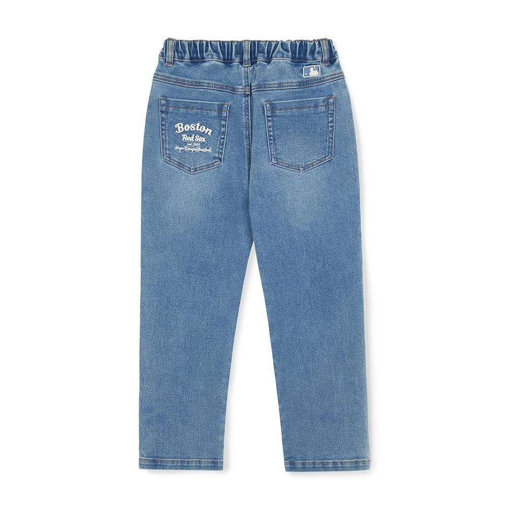 MLB KIDS 丹寧牛仔褲 休閒長褲 童裝 Varsity系列 波士頓紅襪隊 (7ADPV0144-43BLS)